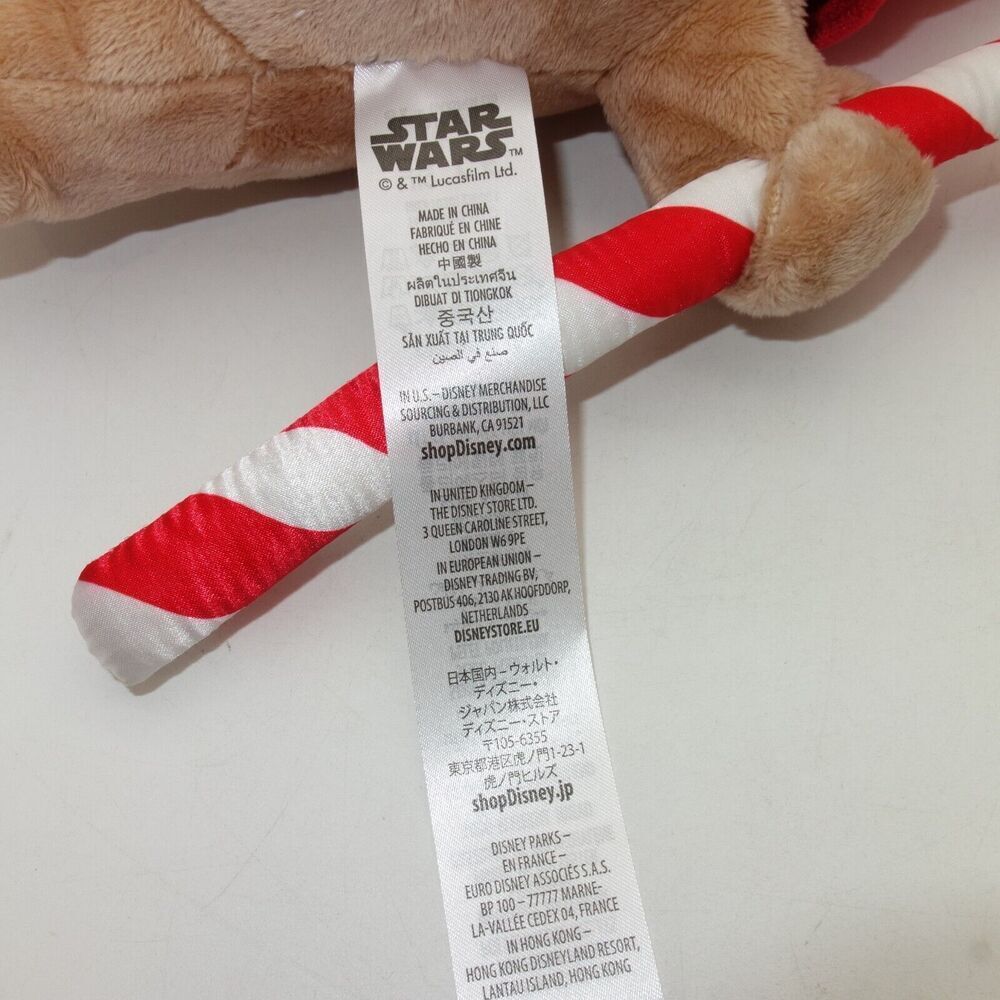 NEW Disney Parks Star Wars 12" Ewok w/ Candy Cane 2022 Holiday Christmas Plush - Picture 7 of 8